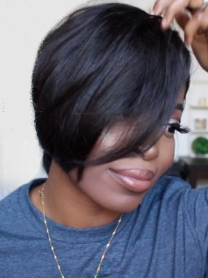 Short Pixie Cut Bob Wig Pre-Plucked Hairline & Pre-Bleached Knots [Mary003]