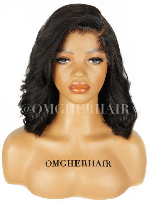 Chic Layerd Style Yaki Wave Lagos Hairline 5x5'' Closure Glueless HD Lace BOB Wig [BOB55]