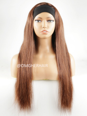 Classic Brown 180% Density  Silky Straight Headband Wig [HBD02]