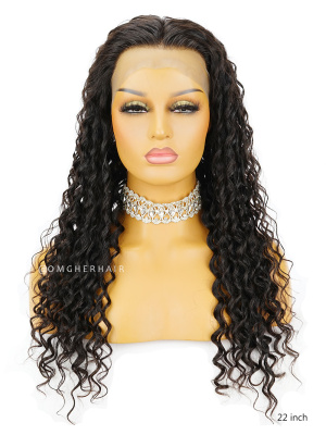 Deep Wave 4.5'' Parting Glueless Lace Front Wigs Unprocessed Indian Remy Human Hair [ILW65]