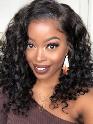Gorgeous Bouncy Curly 360 Frontal Wig Indian Remy Human Hair [CLW07]