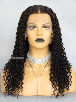 13x4 Lace Frontal Wig Deep Wave Pre-Plucked Hairline [IKW06]