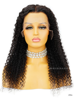 Curly Lace Front Wigs 100% Indian Remy Human Hair Natural Color [ILW20]