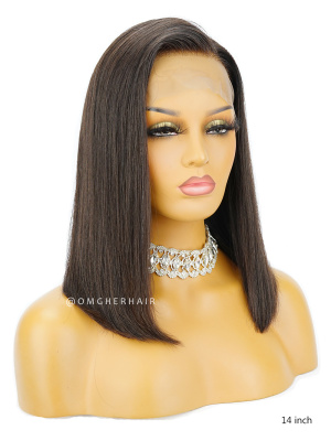 Pre-Plucked Silky Straight Bob Style Lace Wig Brazilian Virgin Hair [BOB10]