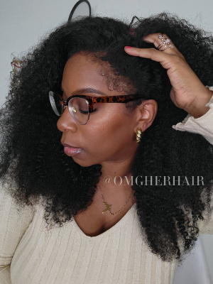 Seamless Hybrid Hairline Natural Curls 3D DOME CAP Fitted Glueless 9X6 Pre-Cut HD Lace Wig[DLW29]