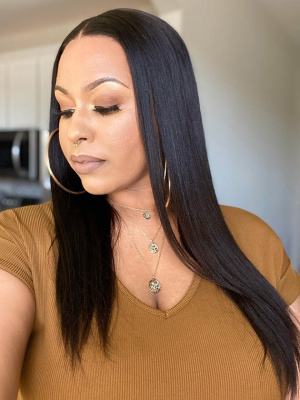 22 in Light Yaki Straight 360 Pre-Plucked Hairline Swiss Lace Wig [CS128]