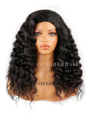Long-Lasting Kinky Loose Wave 3 In 1 Human Hair Glueless Half Wig [HWG05]