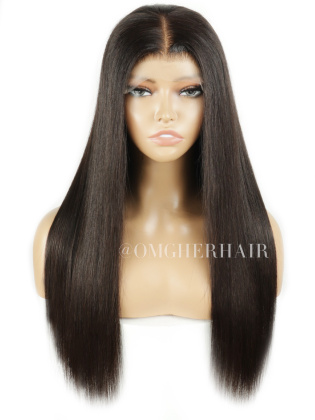 18 inches Siliy Straight Virgin Hair 5x5'' Closure Glueless HD Lace Wig [CS304]