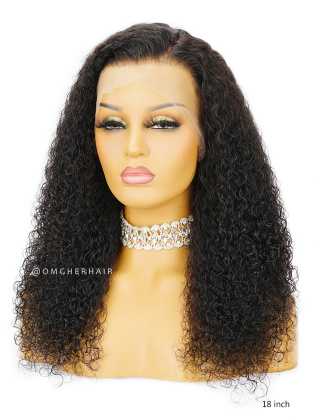 4.5in Parting Lace Front Wigs Kinky Curly Indian Remy Human Hair[ILW09]