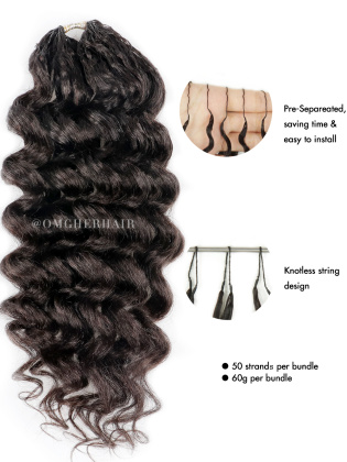 Long-Lasting Kinky Loose Wave Knotless Pre-Separated Crochet Premium Hair Extensions [BH20]