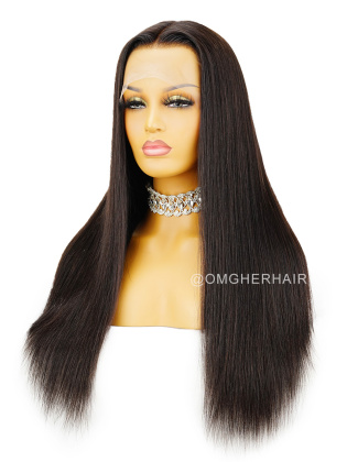 Silk Straight 5in Parting Indian Remy Lace Wig & An Extra Elastic Band [CX13]
