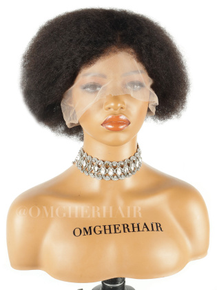 6 Inches Short Afro Kinky Curly Full Lace Wigs With Kinky Edges [CS259]