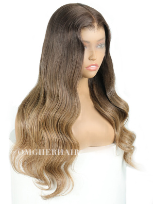 Cool Blonde Balayage Wavy Luxe Virgin Hair Glueless HD Lace Wig [Hazel]