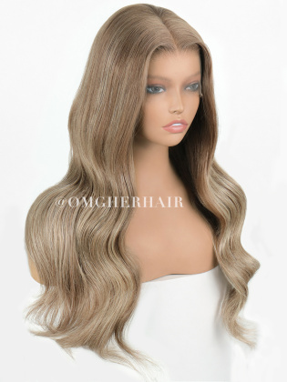 Beige Blonde Highlights Luxe Virgin Hair Glueless HD Lace Wig [Chloe]