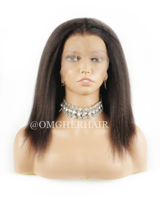 12 Inches Kinky Straight Brazilian Virgin Hair 360 Wig [CS109]