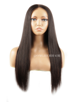 Small Size 18 Inches Yaki Straight 13x6 HD Lace Wig New Clean Hairline [CS130]