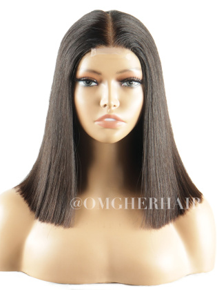 Silky Straight Virgin hair BOB 2*6 Swiss Lace Wig [CS242]