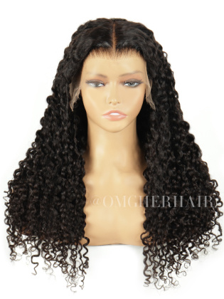 Exotic Burmese Curly Fitted Glueless 360 Invisible Drawstring  HD Lace Wig Pre-Plucked Hairline [HLW26]