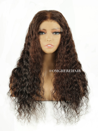 20 inches 150 Density Wavy Remy Hair 5x5'' Closure Glueless HD Lace Wig [CS309]