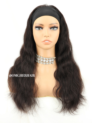 18in Density Body Wave Headband Wig Indian Remy Human Hair [HBS04]