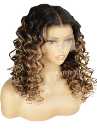 Bouncy Wand Curls With Blonde Highlights Invisible Drawstring 360 Fitted Glueless HD Lace Wig [HLW27]