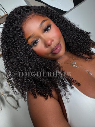 Seamless Hybrid Hairline Natural Curls 3D DOME CAP Fitted Glueless 9X6 Pre-Cut HD Lace Wig[DLW29-RTS]