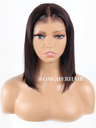 10 In 180 Density Short Cut Straight 6x8'' Glueless HD Bob Wig  [CS322]