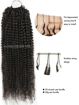 Kinky Curly Knotless Pre-Separated Crochet Premium Hair Extensions [BH14]