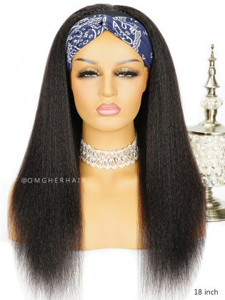130% Density Blowout Kinky Straight Headband Wig Indian Remy Hair[HBS01]
