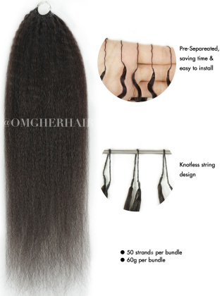Kinky Straight Knotless Pre-Separated Crochet Premium Hair Extensions [BH17]