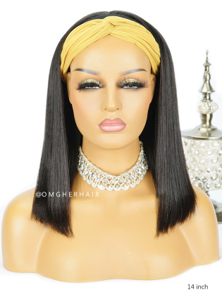 Light YaKi Straight BOB Headband Wig  Indian Remy Human Hair[HBW07]