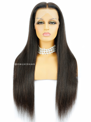 Silky Straight Indian Remy Human Hair 360 Lace Wig Pre-Plucked Hairline [CLW01]