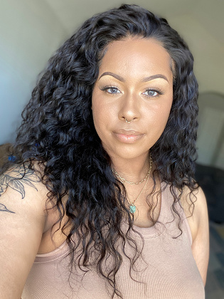 [US Stock]Sexy Loose Curly 360 Lace Wig Indian Remy Human Hair Pre-Plucked Hairline [CLW08US]