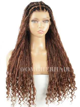Sun-Kissed Bohemian Knotless Braids Full Lace Wig With Invisible Drawstring[BHW03]