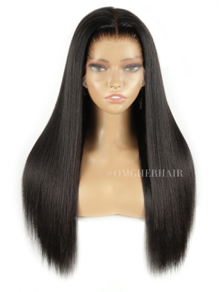 Yaki Straight Luxe Virgin Human Hair 360 Fitted Glueless Drawstring HD Lace Wig [VHW03]