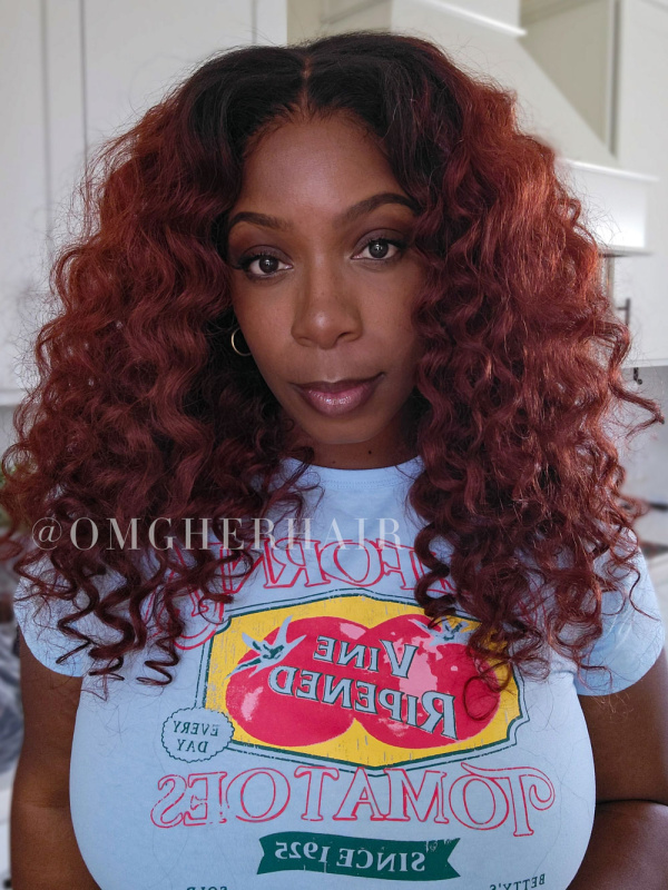 Natural Kinky Loose Wave Cinnamon Mocha Ombre Invisible Drawstring