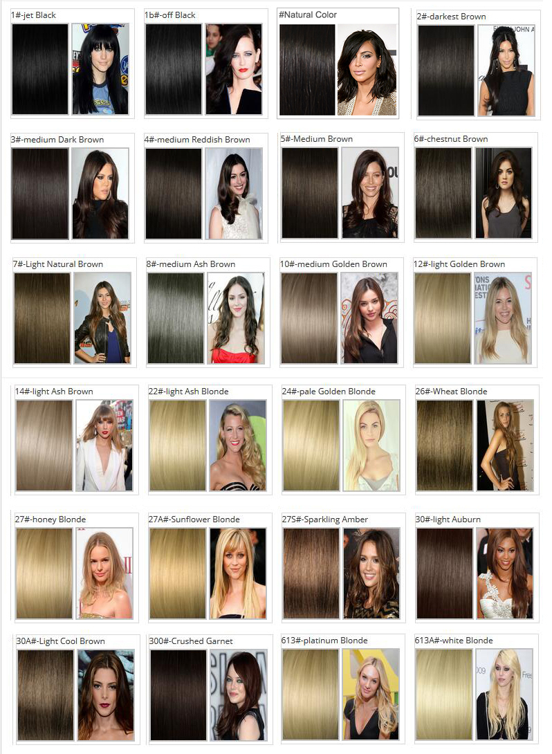 Lace Wig Hair Color Chart