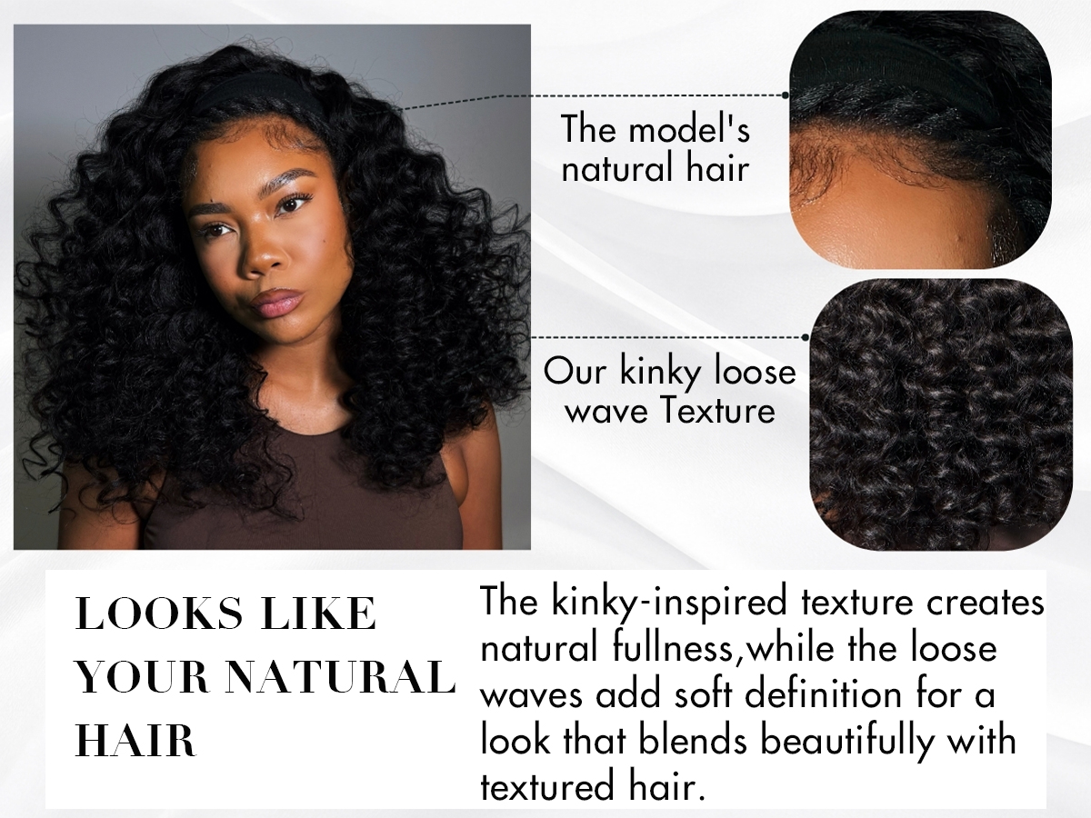 Kinky Blow-Out Loose Wave 3D DOME CAP Fitted Glueless 9X6 Pre-Cut